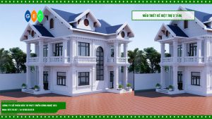 Mẫu biệt thự 2 tầng tân cổ điển