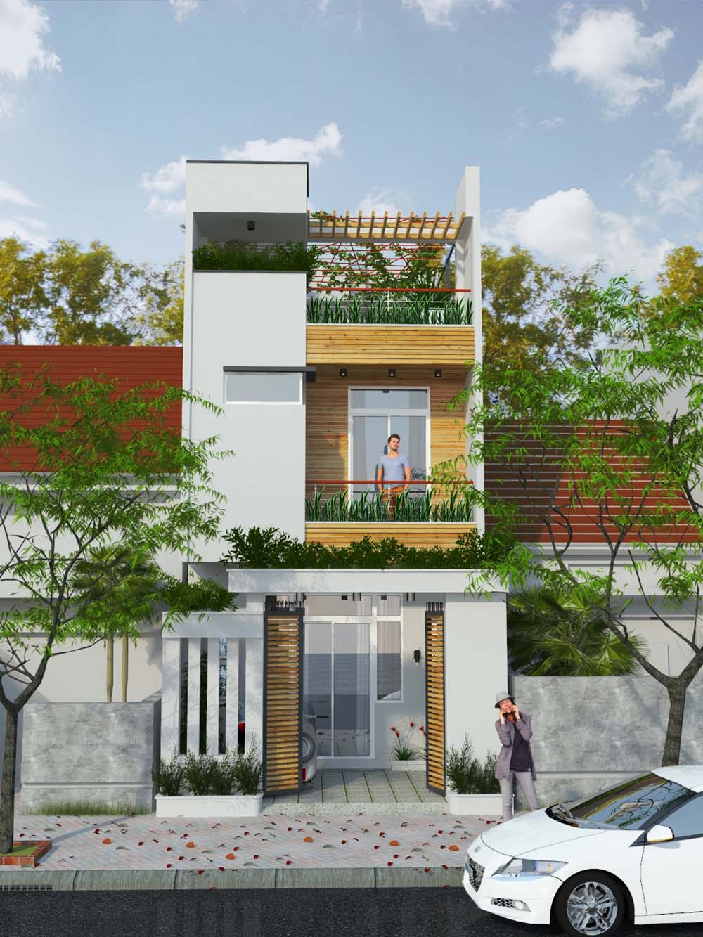 Mẫu nhà phố 2 tầng đẹp