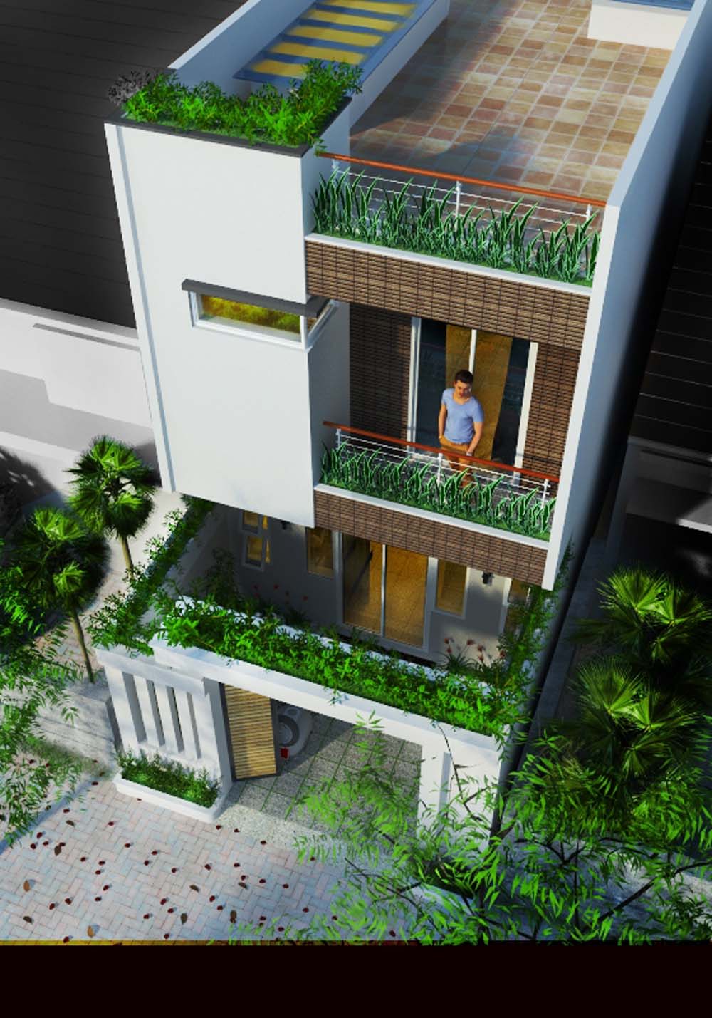 Mẫu nhà phố 2 tầng đẹp