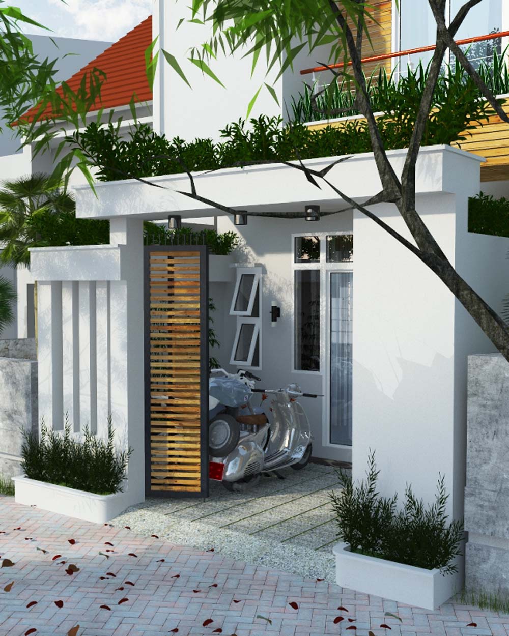 Mẫu nhà phố 2 tầng đẹp