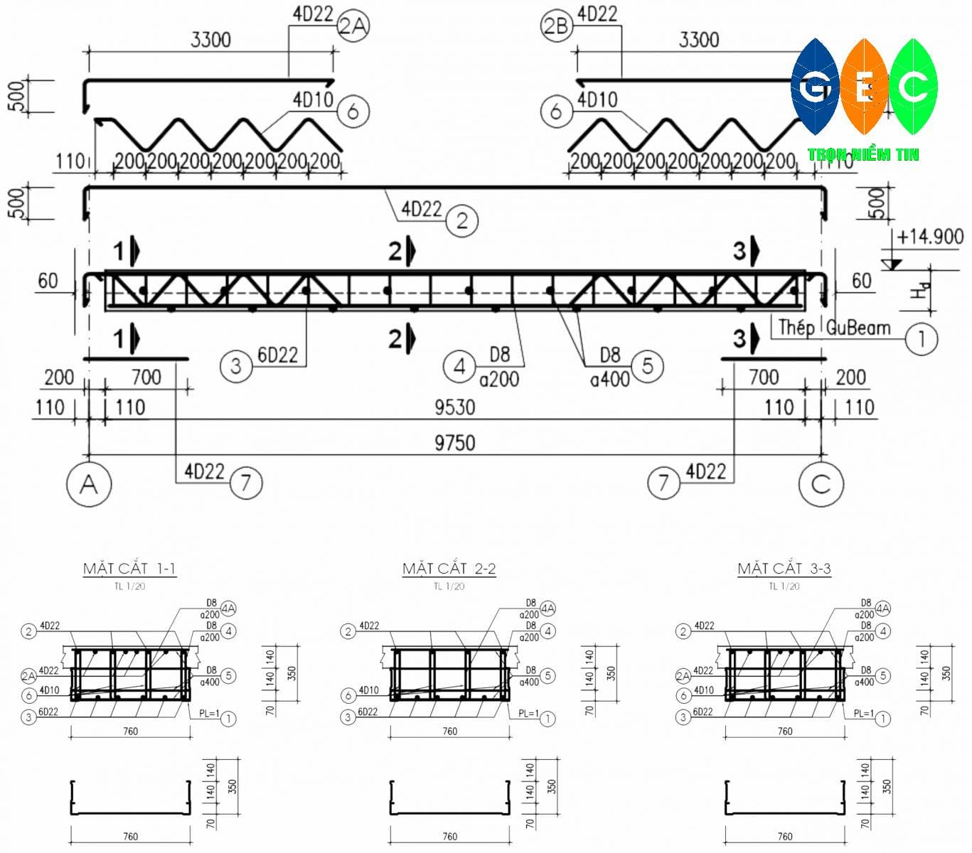 Ứng dụng công nghệ châu Âu Gubeam cho nhà vượt nhịp lớn