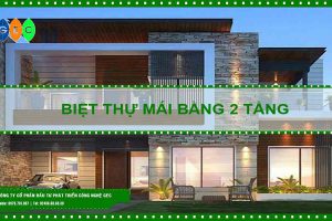 Biệt thự 2 tầng mái bằng nổi bật
